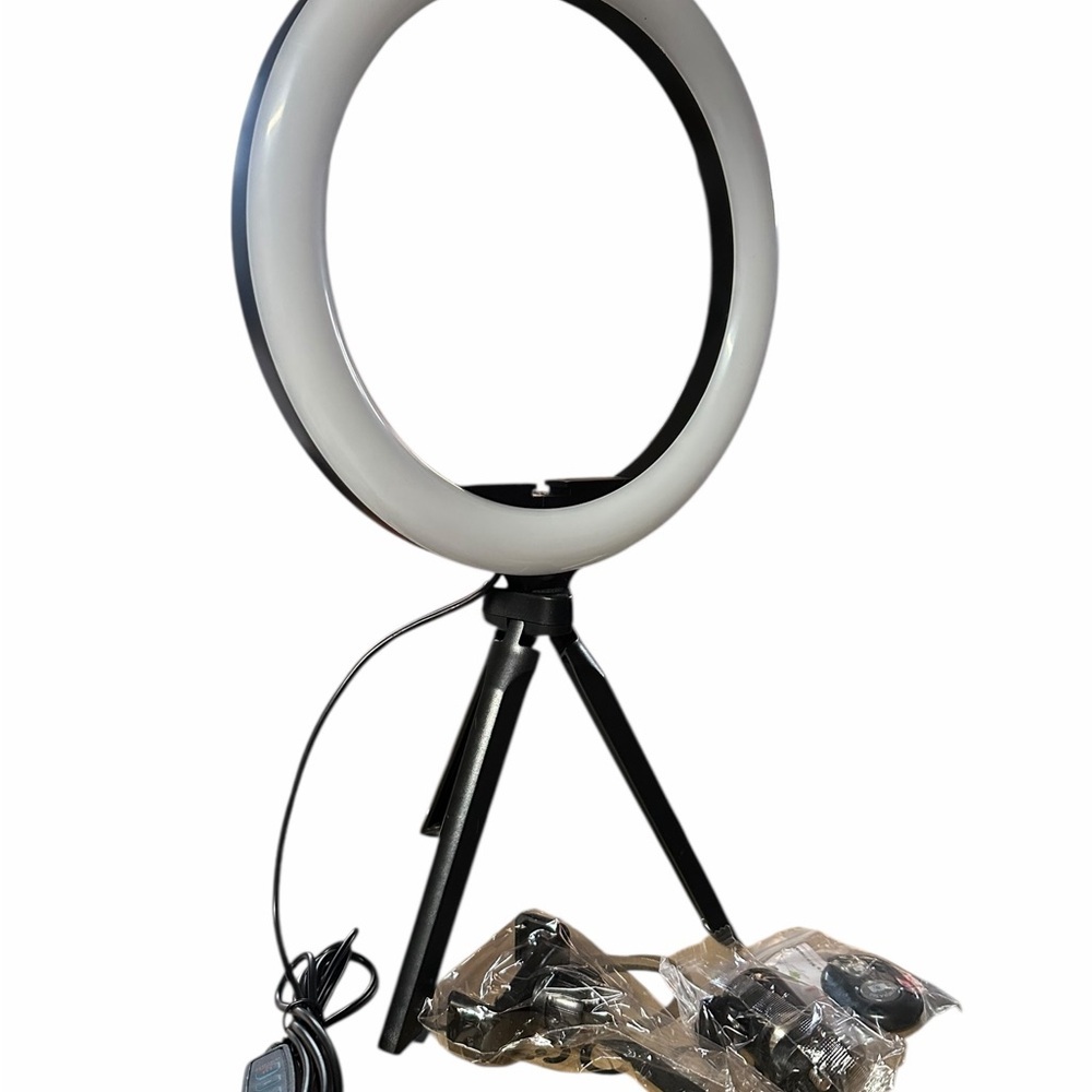 LED Ring Light with Tripod Stand - Black